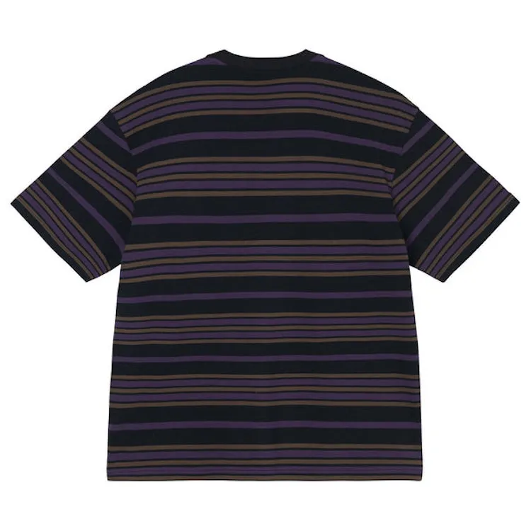 Stussy Alton Stripe Crew T-Shirt Black