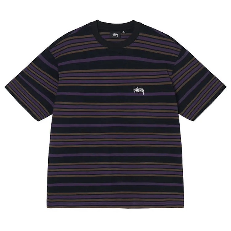 Stussy Alton Stripe Crew T-Shirt Black
