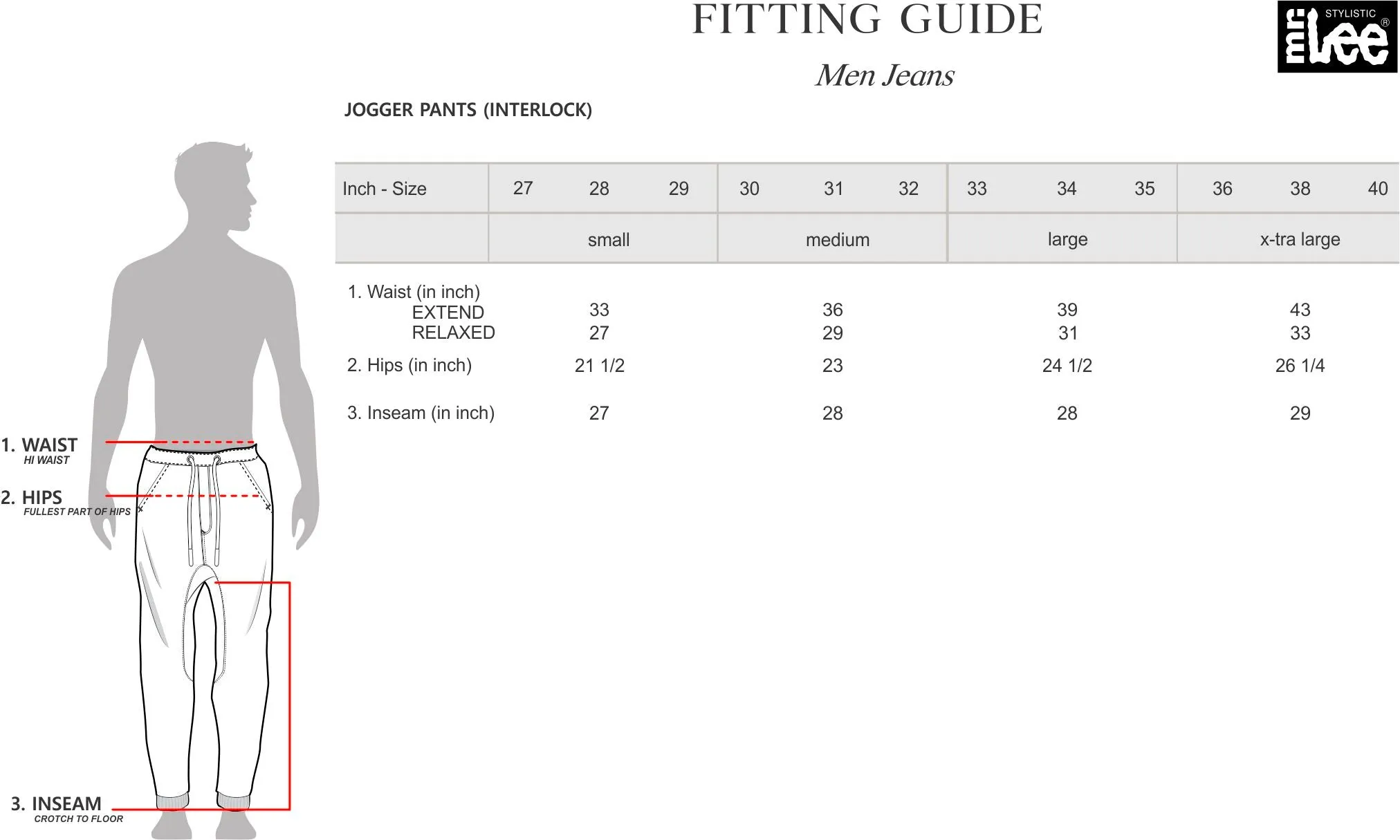 Stylistic Mr. Lee Men's Basic Non-Denim Jogger Pants Mid Waist 171860 (Gray)