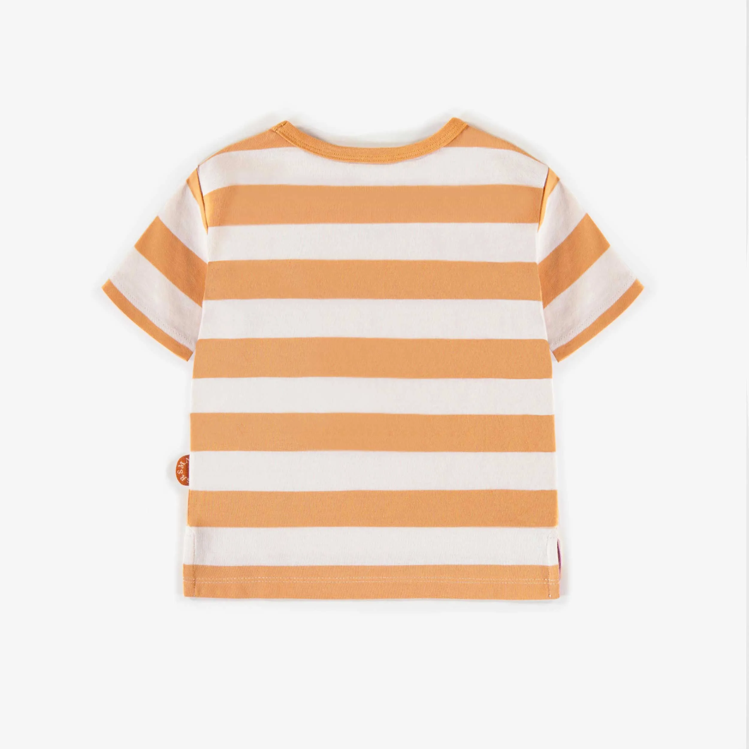 T-shirt ligné crème en coton, bébé || Cream striped t-shirt in cotton, baby