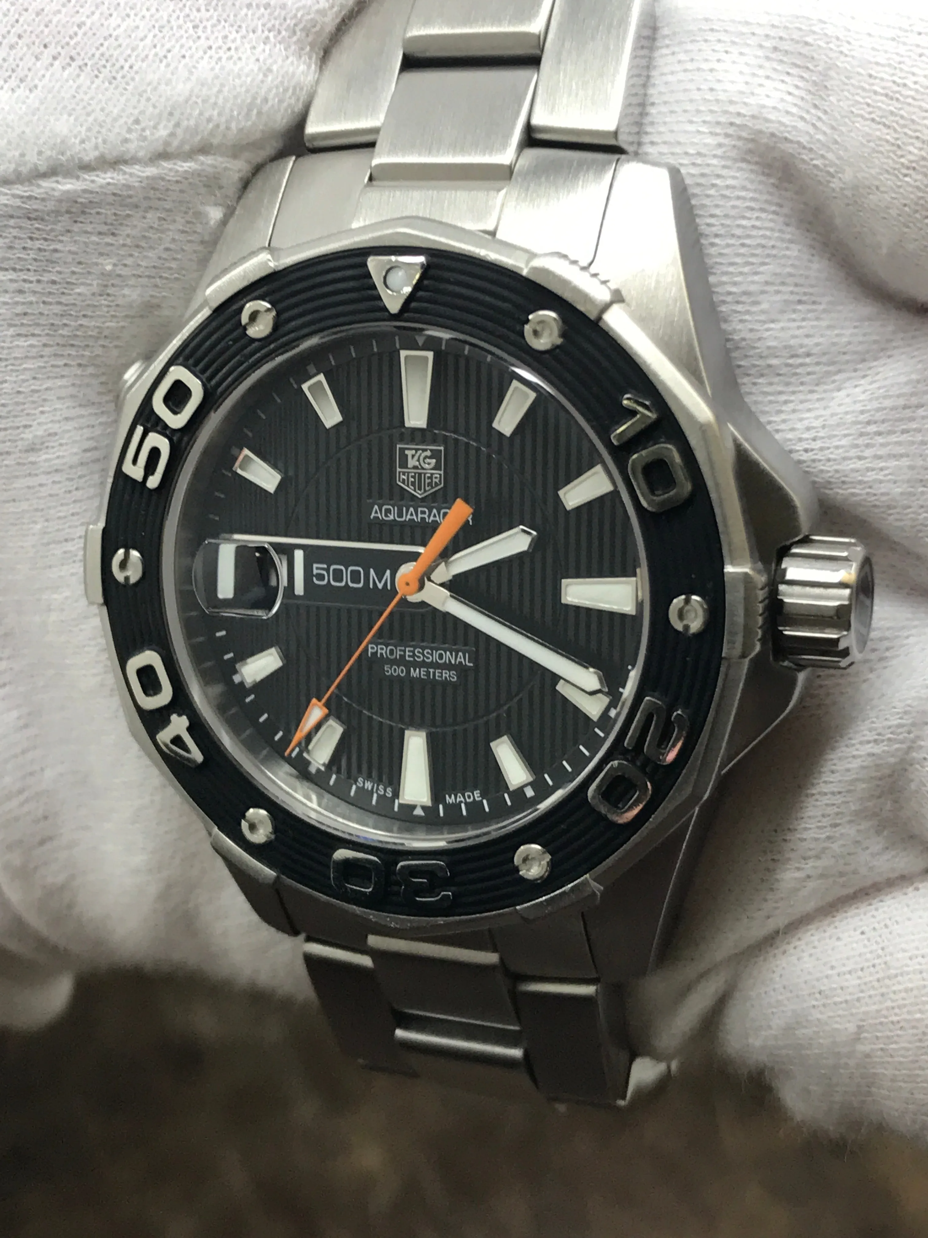TAG Heuer Aquaracer 500m WAJ1110 Black Dial Quartz Men's Watch