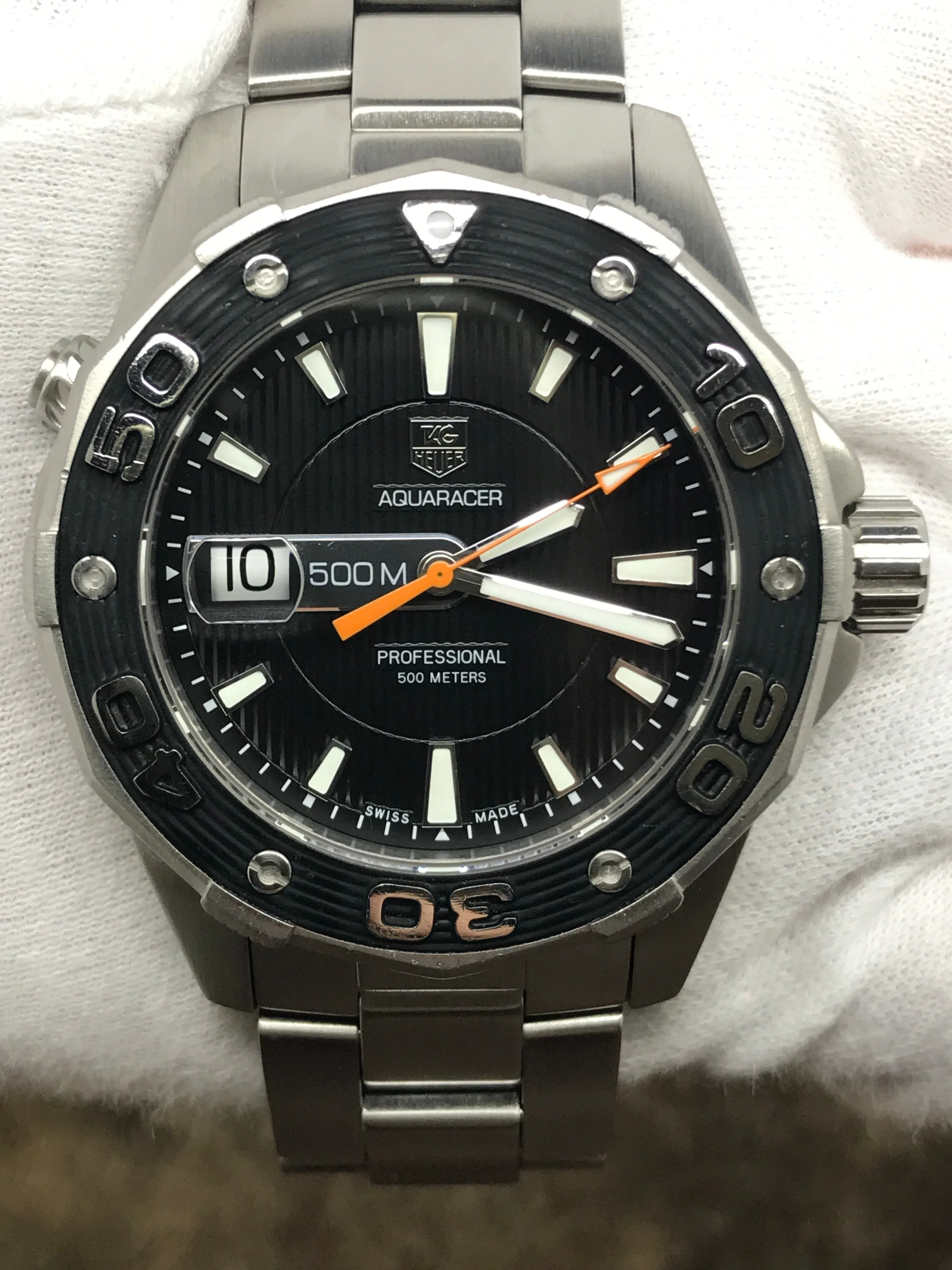 TAG Heuer Aquaracer 500m WAJ1110 Black Dial Quartz Men's Watch