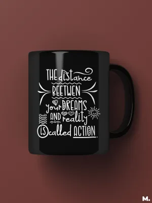 Take action printed mugs