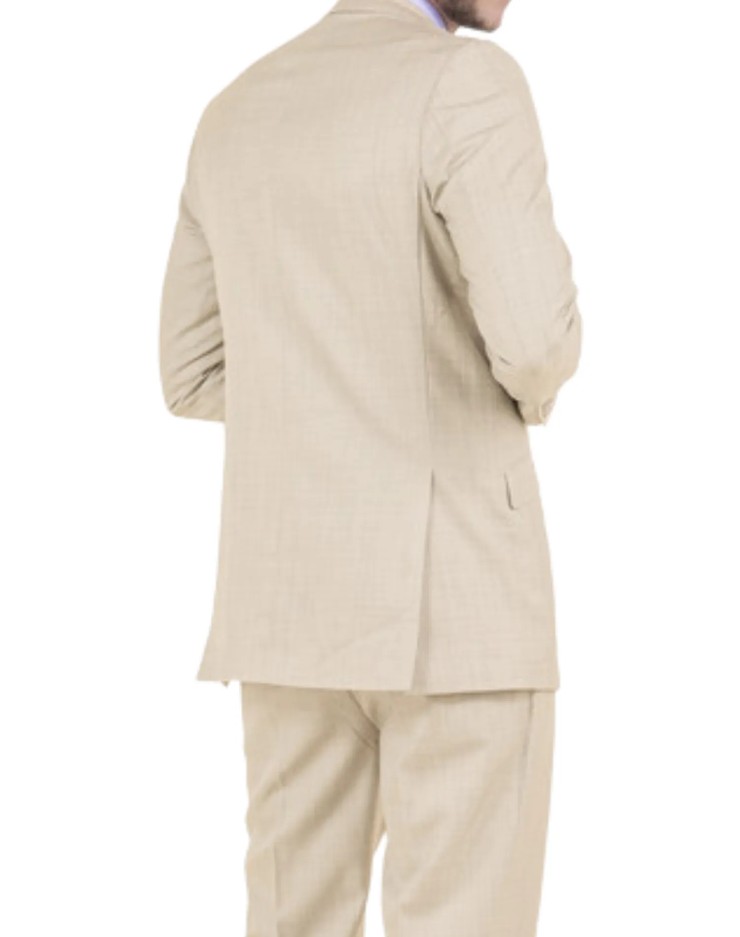 Tazzio Solid Textured Slim Fit Vested Suit - Light Tan