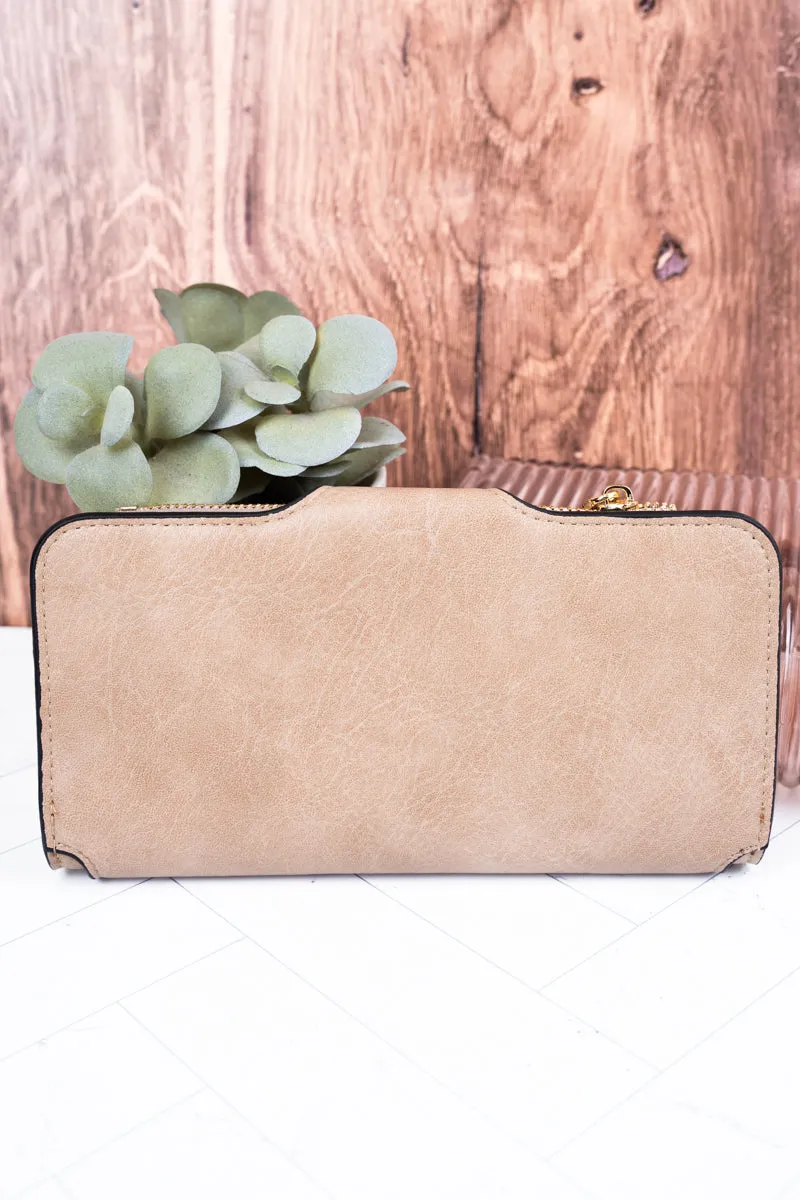 The Essentials Khaki Faux Leather Wallet