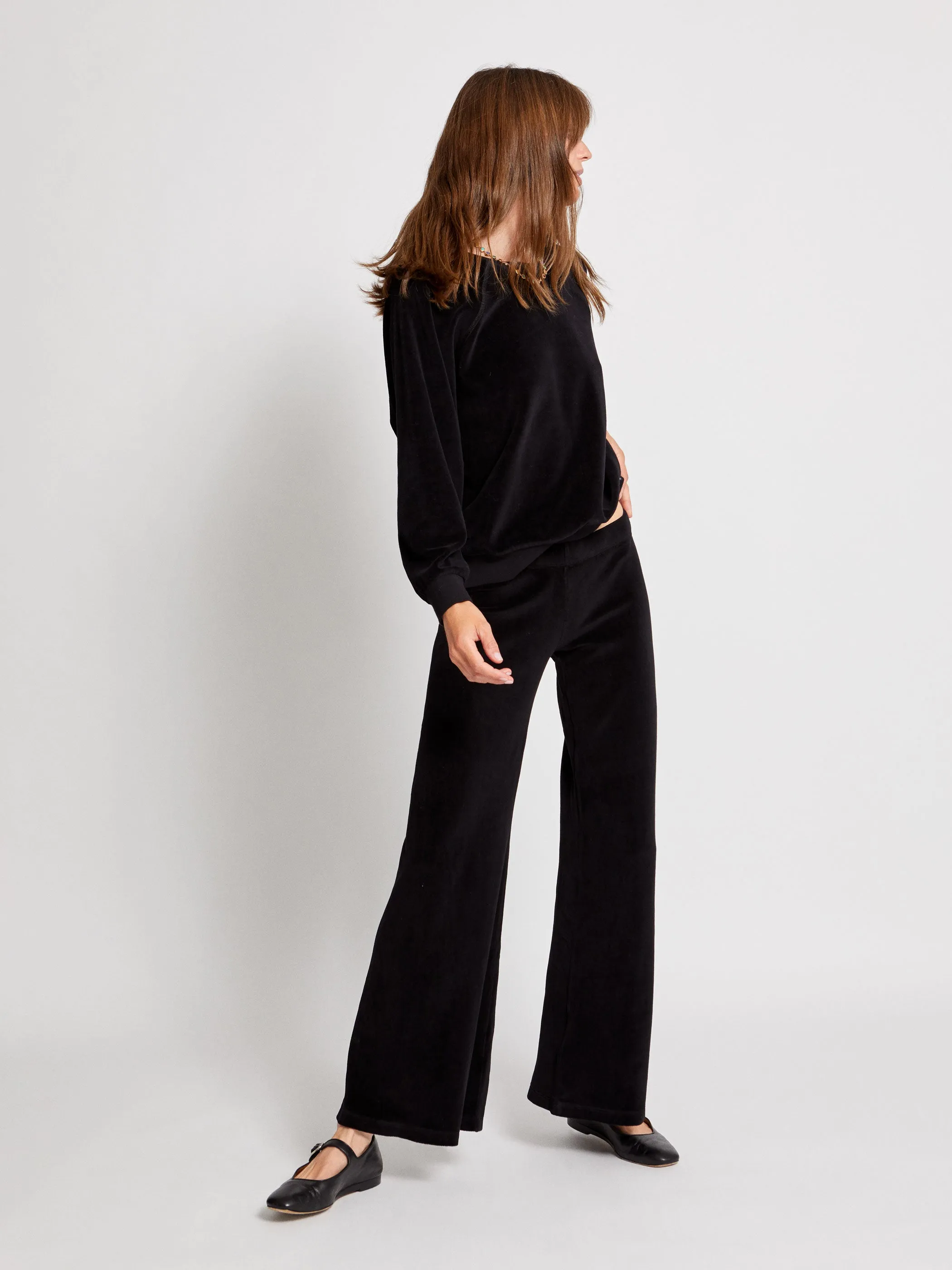 The Lito Low Rise Flare Pants in Velour