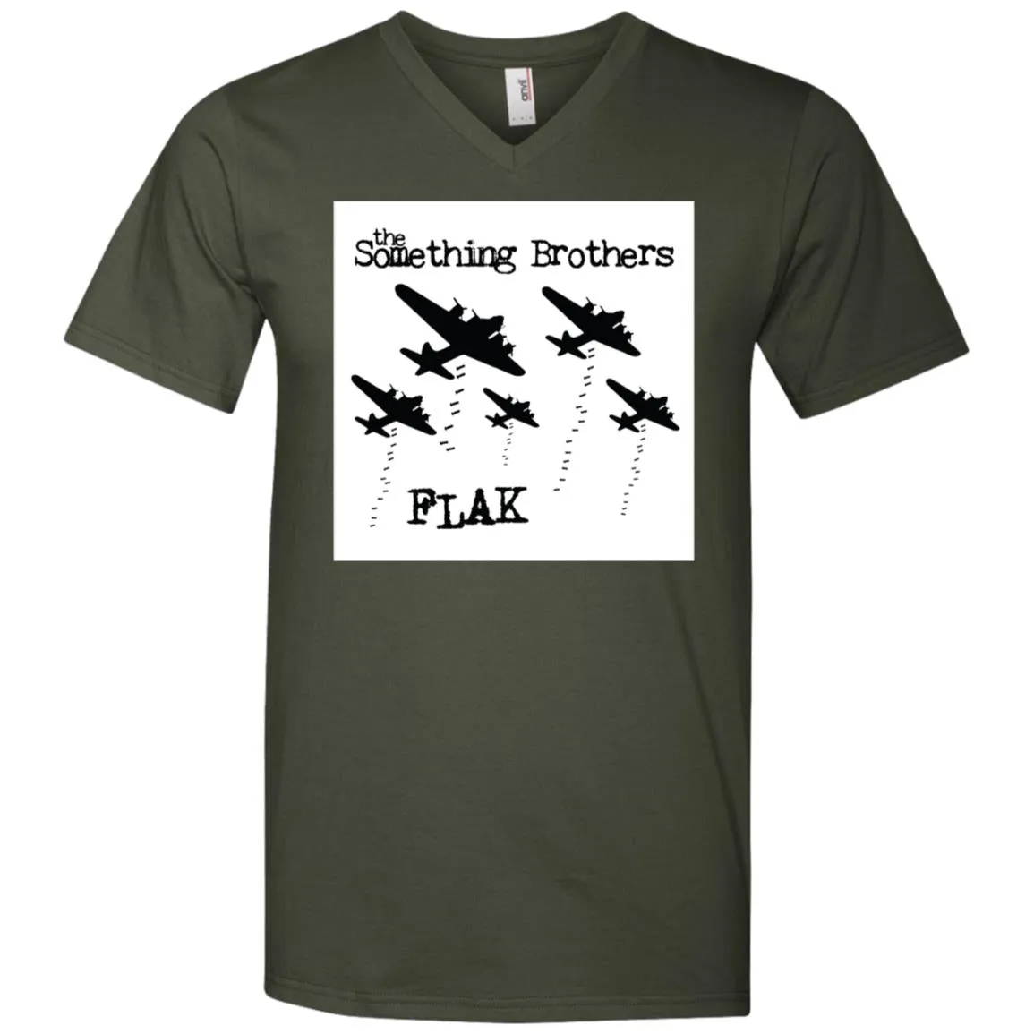 The Something Brothers FLAK Bombers Men's Printed V-Neck T-Shirt