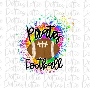 Tie Dye Pirates  Football  - PNG - Football - Sublimation - Digital Download
