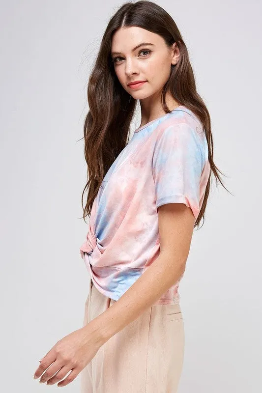 Tie Dye Twisted Knot Tee