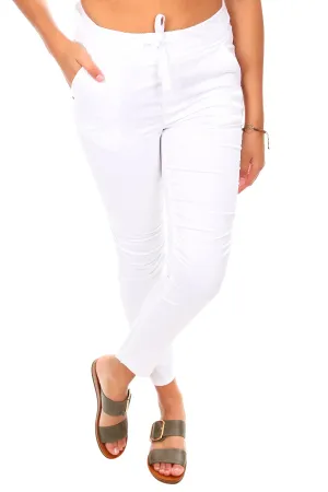 Tie Jogger Pants- White - TZ7