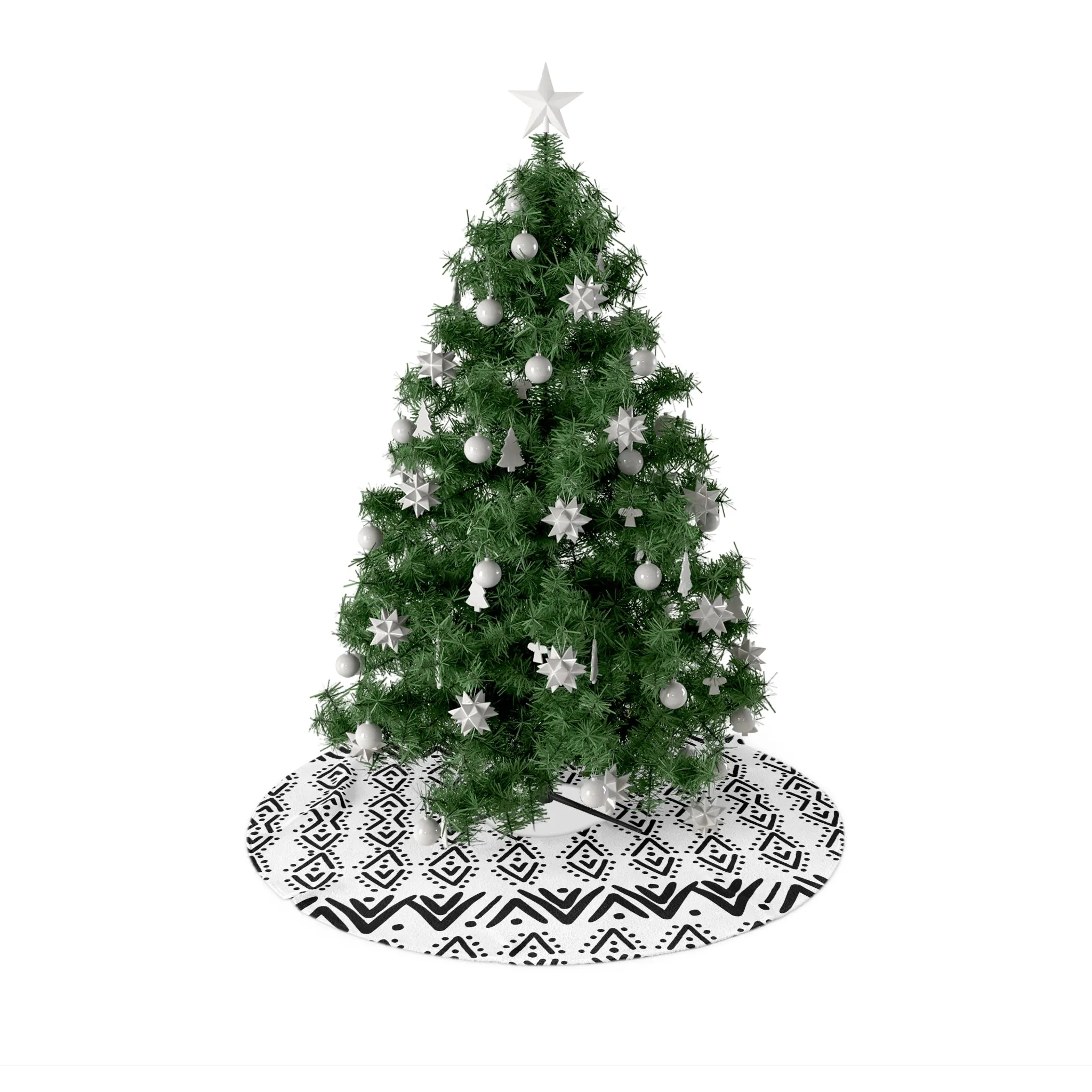 Tree Skirts - Geometric Mailian Mudcloth Print