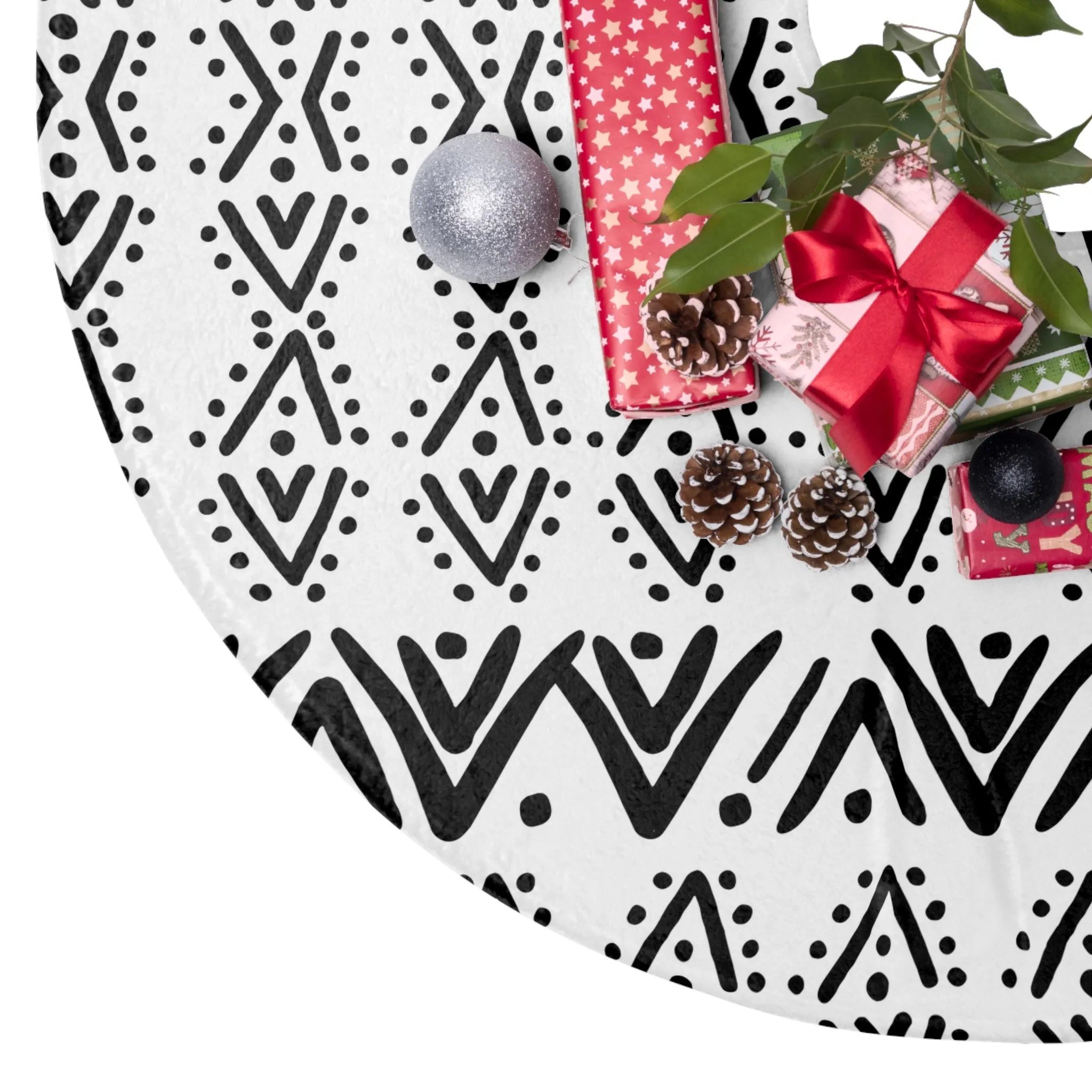 Tree Skirts - Geometric Mailian Mudcloth Print