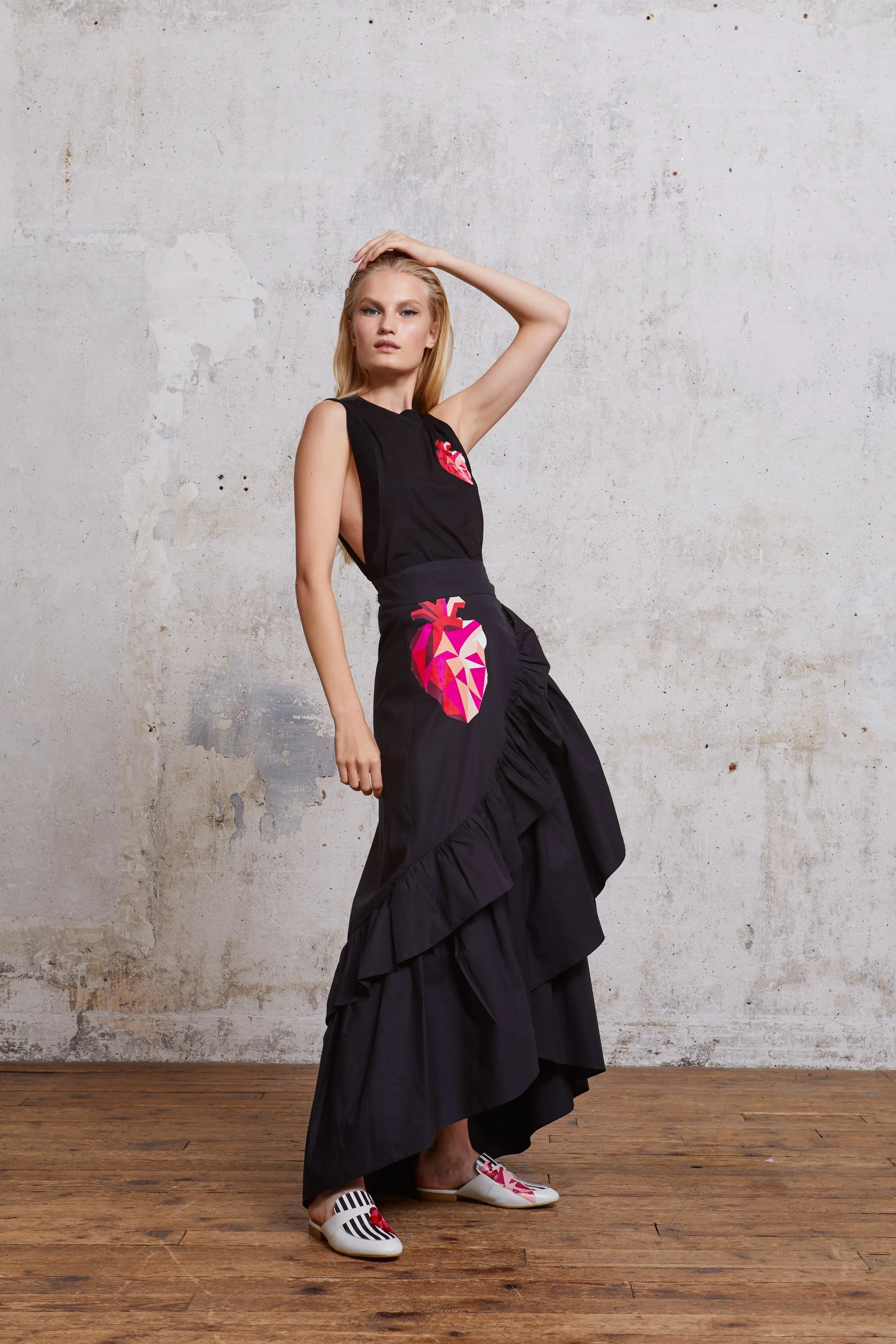 Triple Ruffle Maxi Skirt
