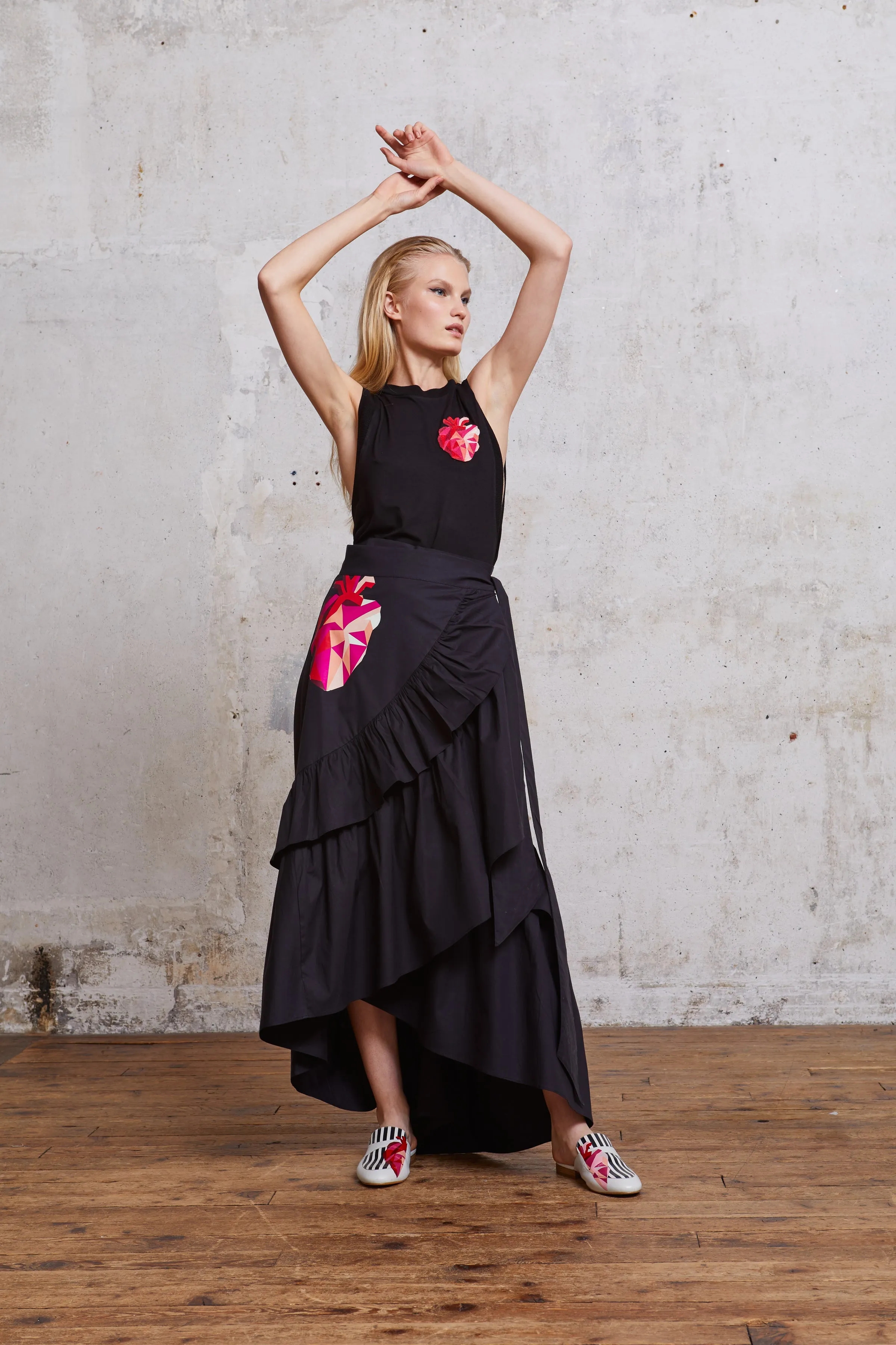 Triple Ruffle Maxi Skirt