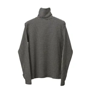 Turtleneck Black And White Striped Shirt