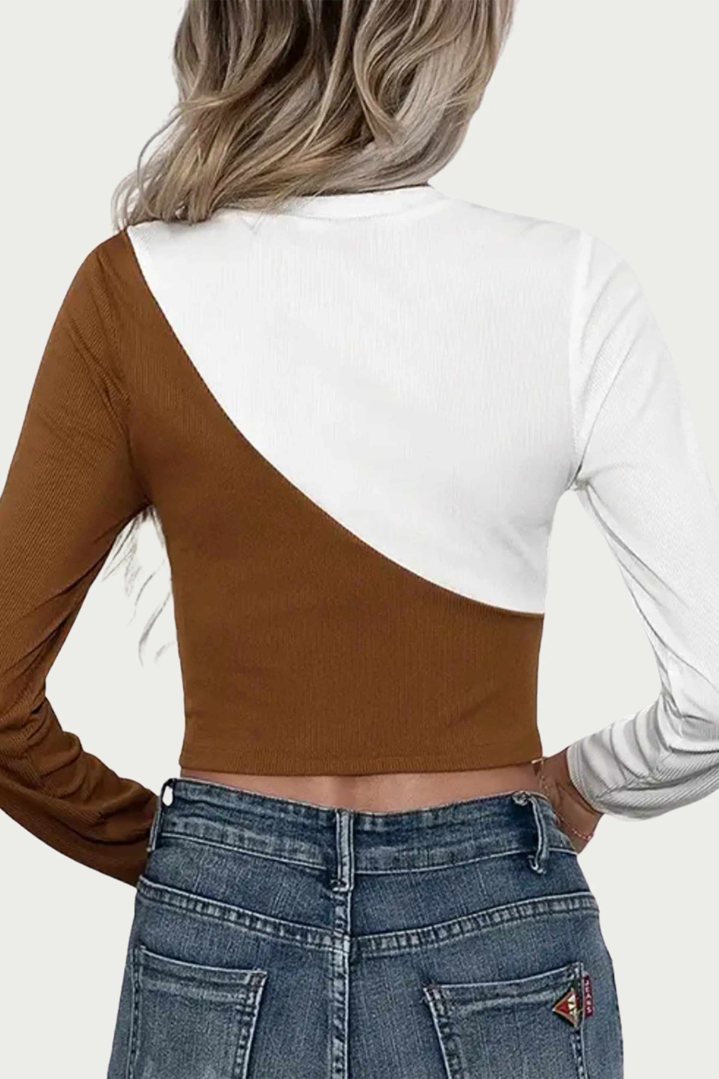 TWO-TONE CUTOUT TOP