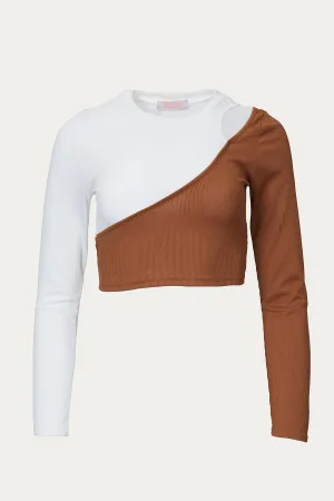TWO-TONE CUTOUT TOP