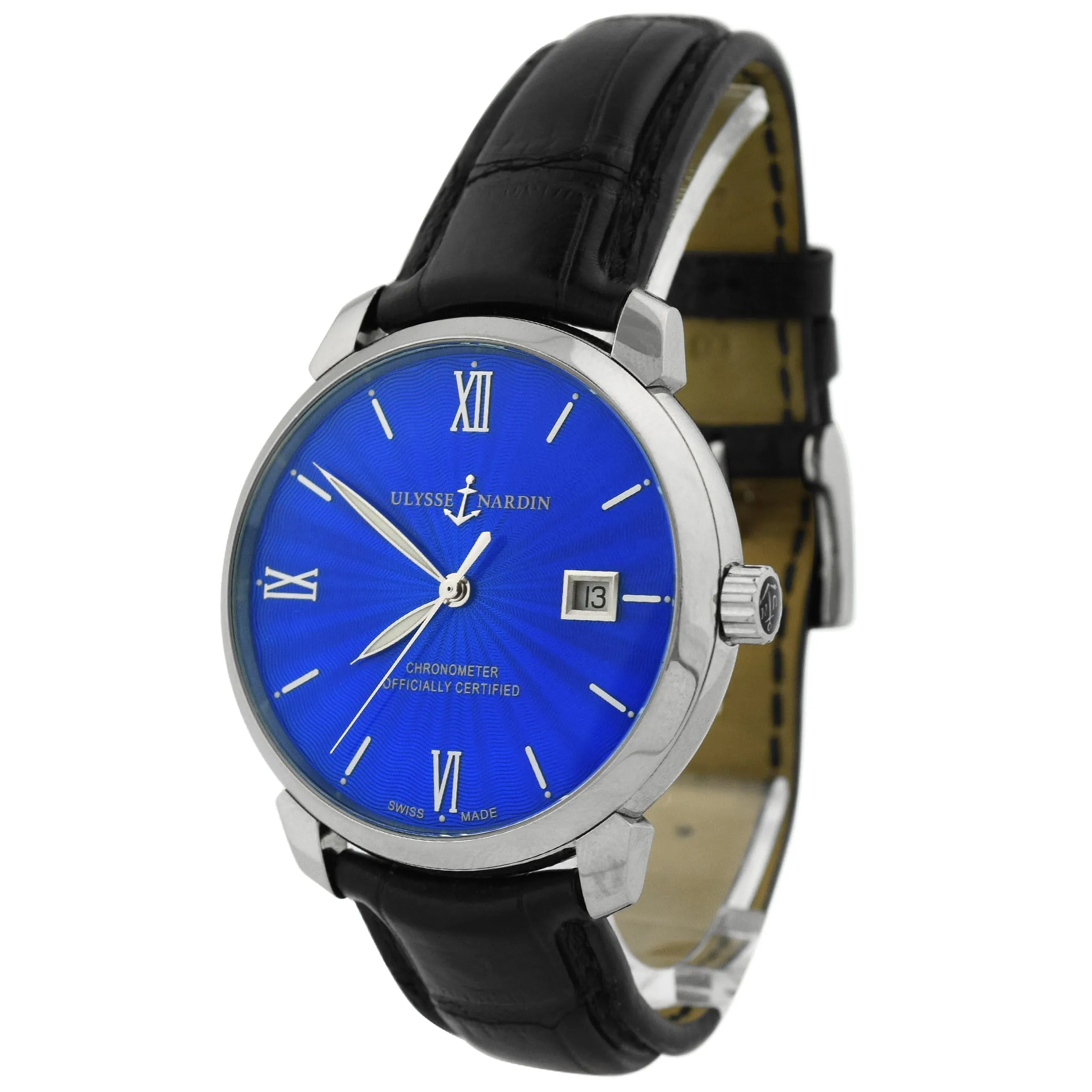 Ulysse Nardin Men's Classico Stainless Steel 40mm Blue Stick & Roman Numeral Dial Watch