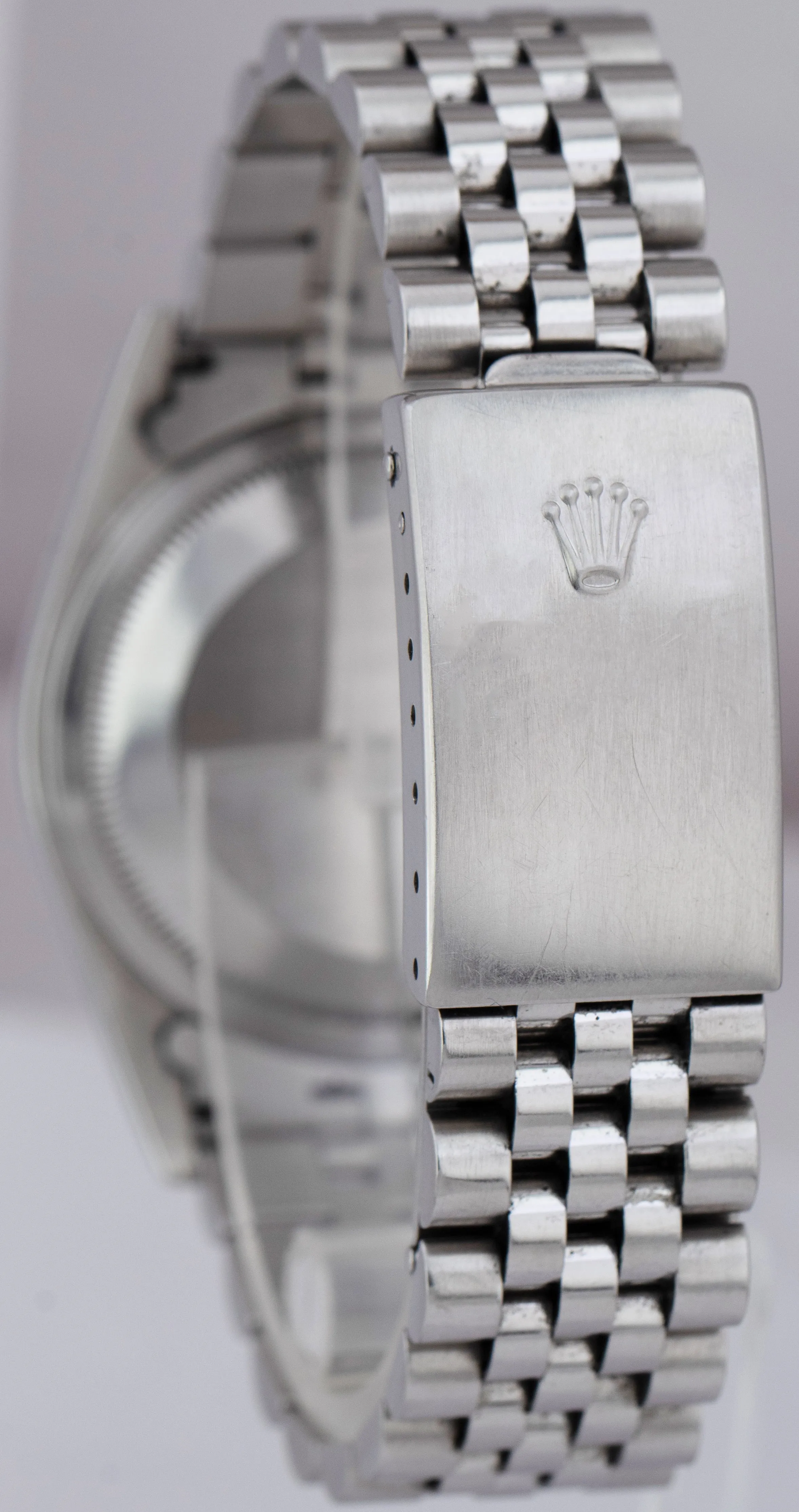UNPOLISHED Rolex DateJust 36mm Silver TAPESTRY Steel NO-HOLES Case Watch 16234