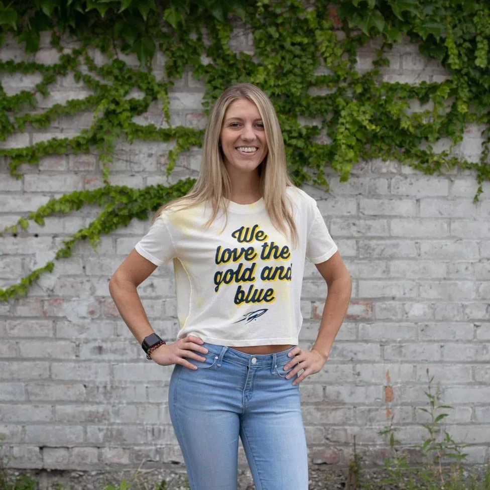 UT Gold and Blue Tie Dye Crop Shirt (Discontinued)