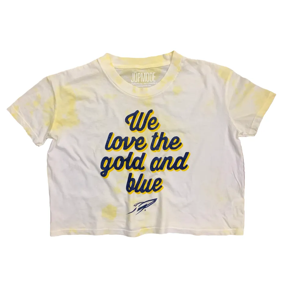 UT Gold and Blue Tie Dye Crop Shirt (Discontinued)