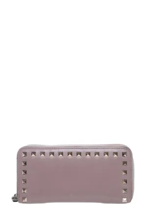 Valentino Mauve Zip Around Rockstud Wallet