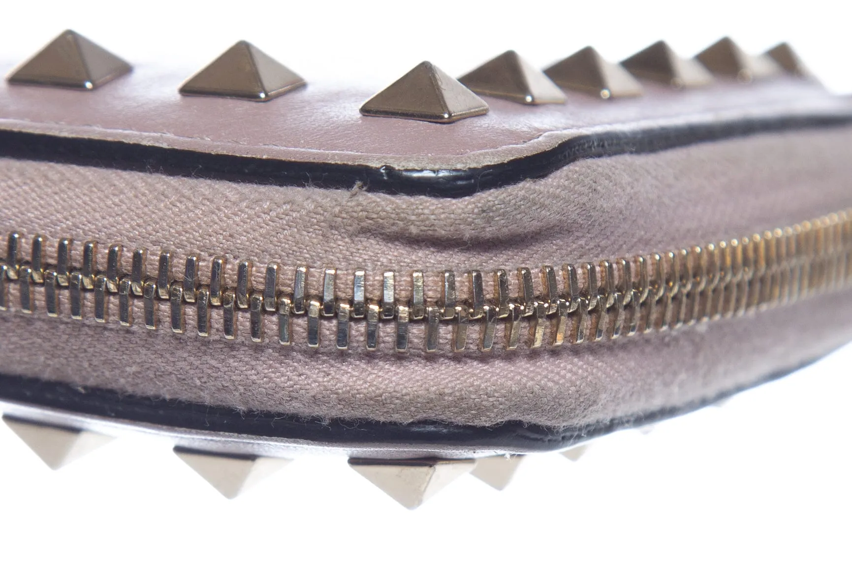 Valentino Mauve Zip Around Rockstud Wallet