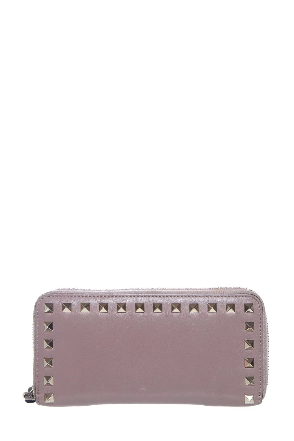 Valentino Mauve Zip Around Rockstud Wallet