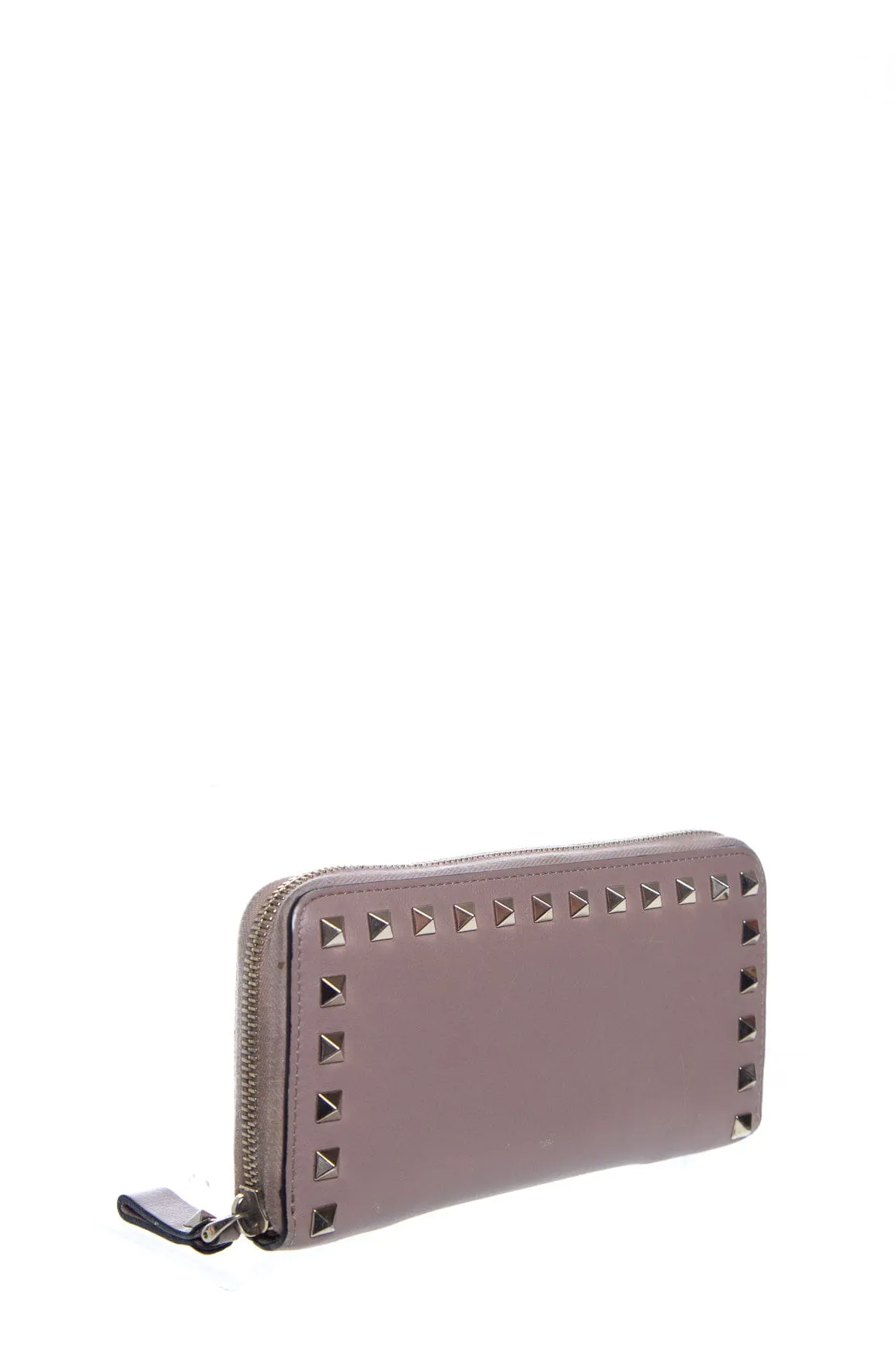 Valentino Mauve Zip Around Rockstud Wallet