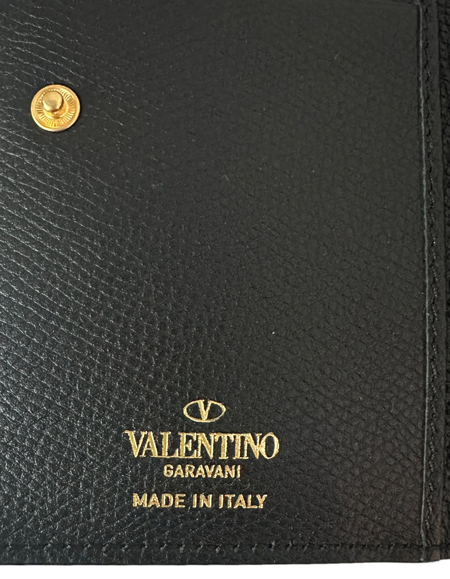 Valentino NEW Vlogo Black Signature Grainy Calfskin Cardholder Wallet