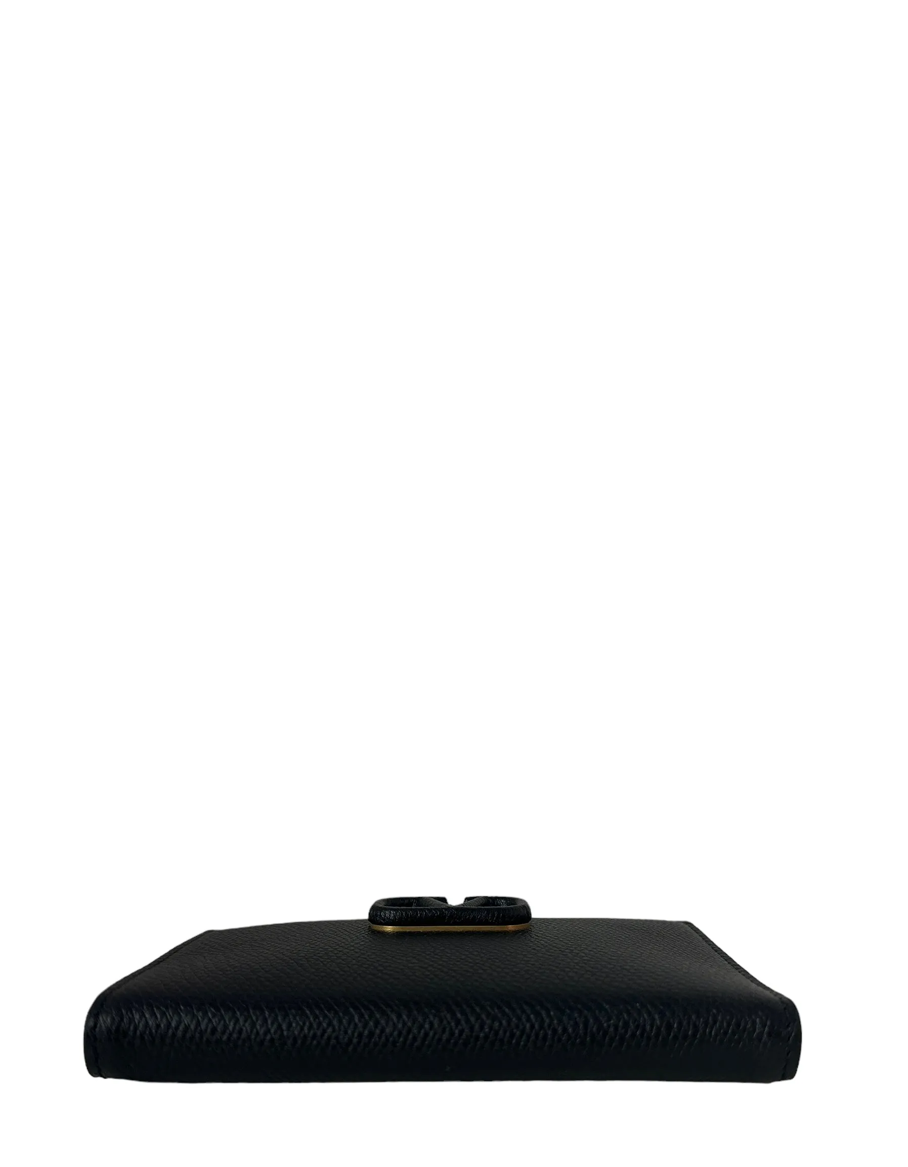 Valentino NEW Vlogo Black Signature Grainy Calfskin Cardholder Wallet