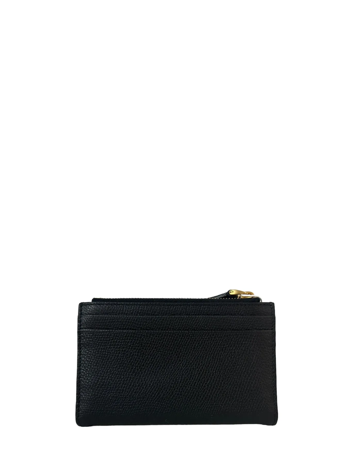 Valentino NEW Vlogo Black Signature Grainy Calfskin Cardholder Wallet