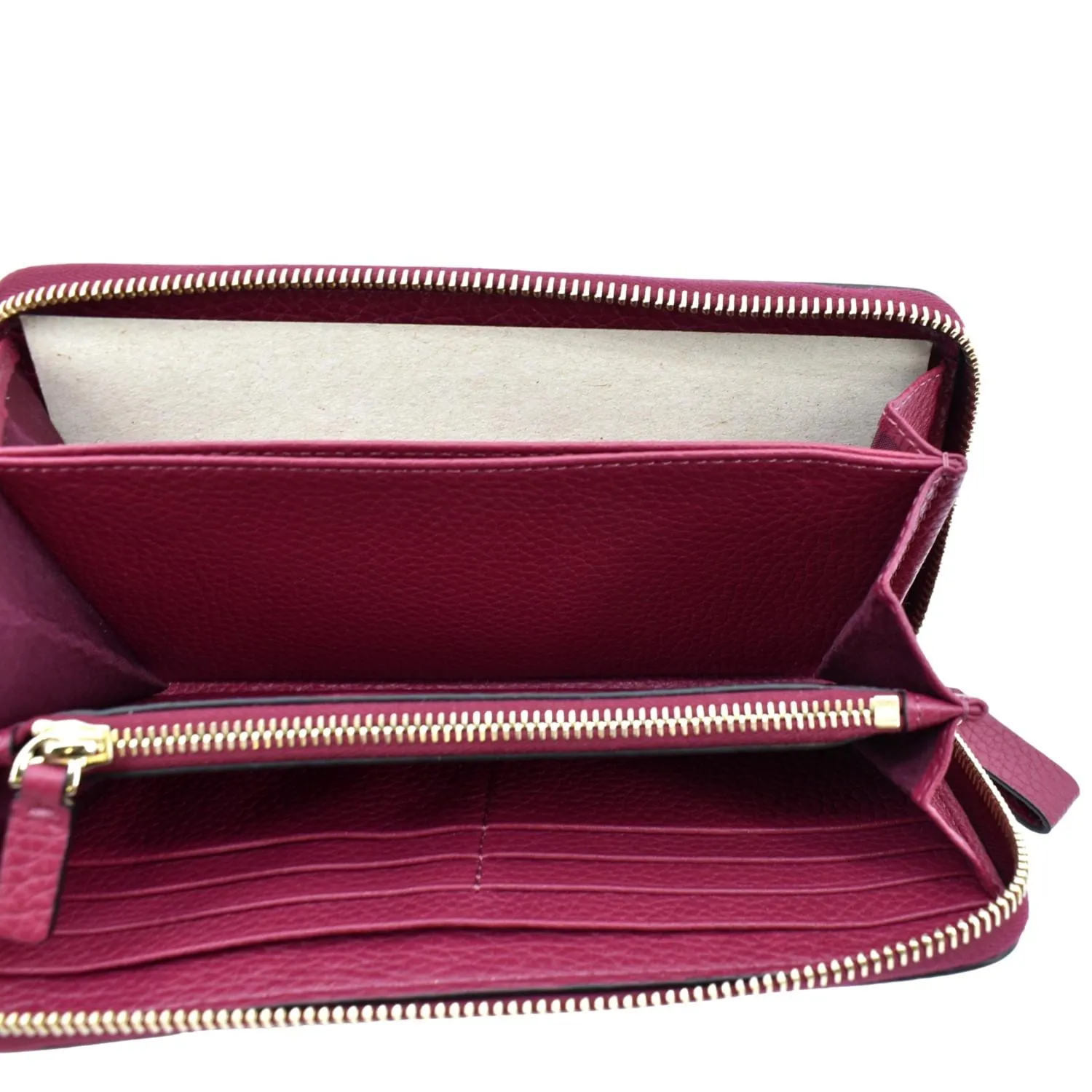 VALENTINO Rockstud Leather Zip Around Wallet Red