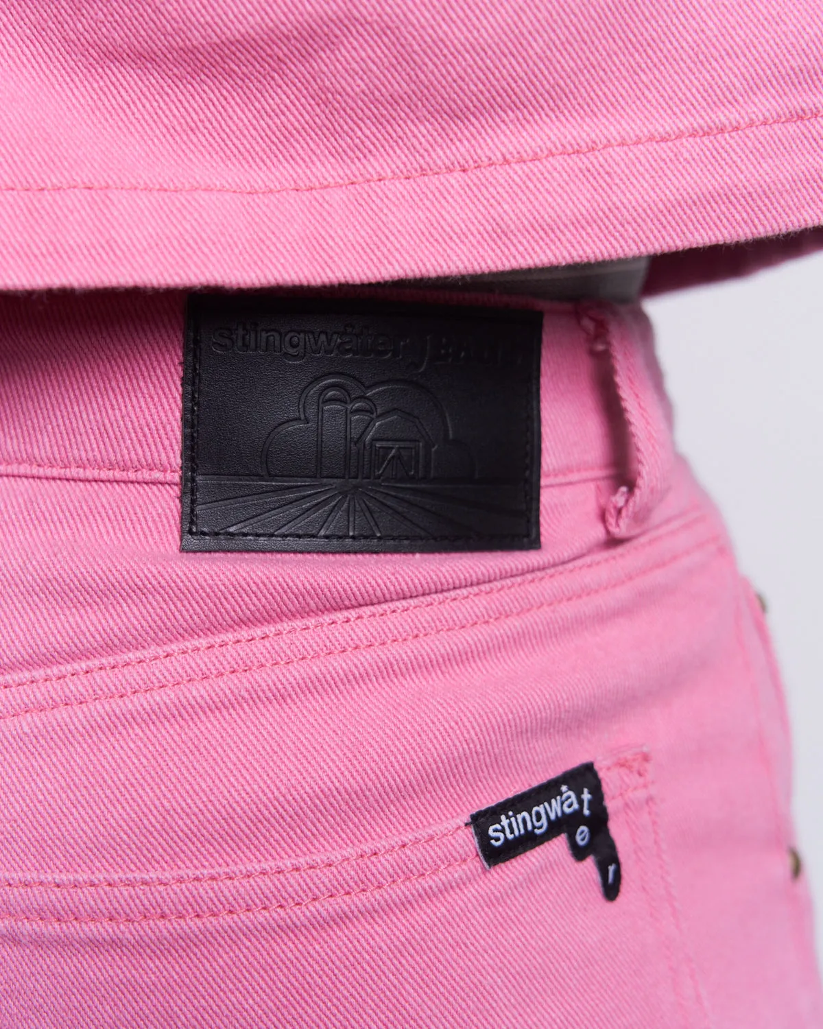 Vegan Suede Double Knee Twill Pants Pink