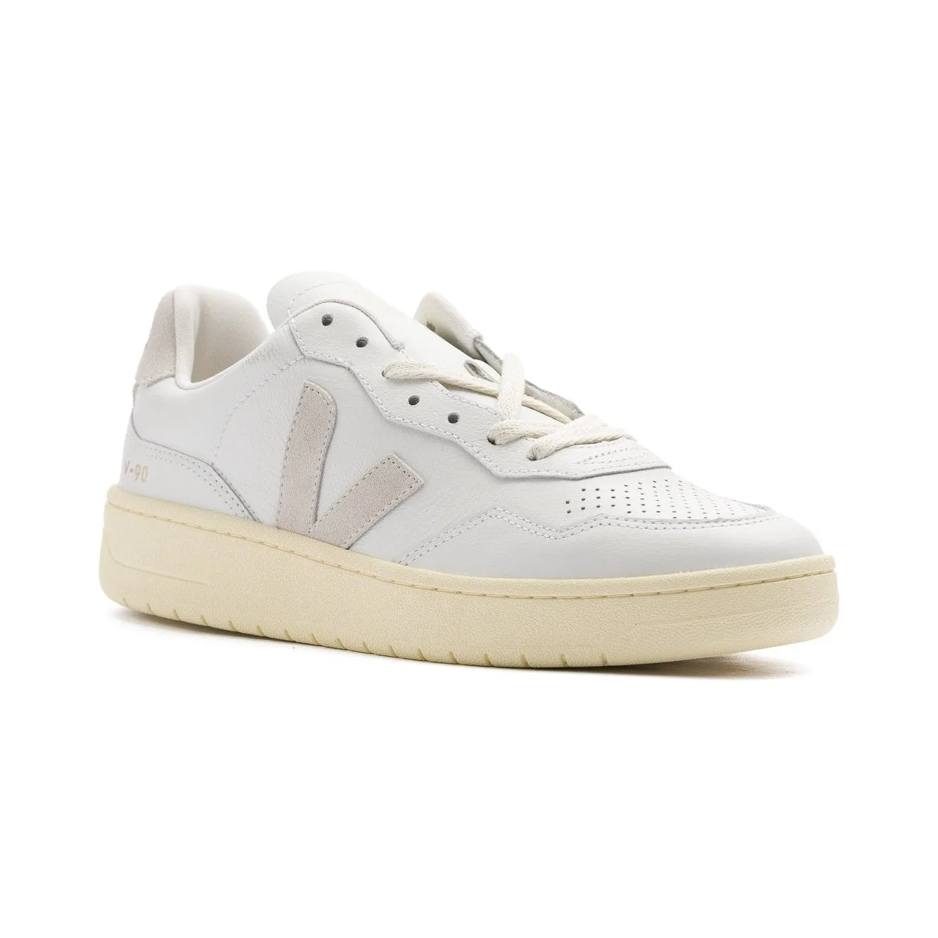 Veja V-90 Leather Shoe - Extra White/Natural