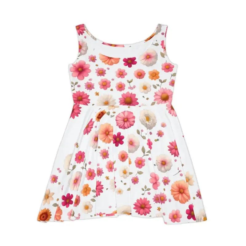 Vibrant Large Flowers Womens Skater Dress