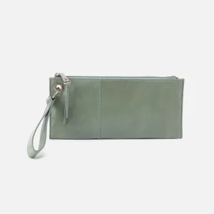Vida Wristlet In Polished Leather - Jade