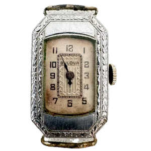 Vintage 1930 Bulova Art Deco Ladies Mechanical Wristwatch 6 AF Chrome Plated