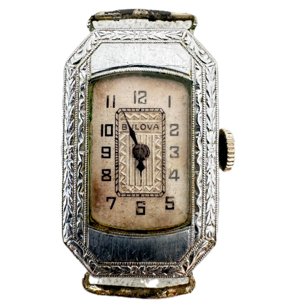 Vintage 1930 Bulova Art Deco Ladies Mechanical Wristwatch 6 AF Chrome Plated