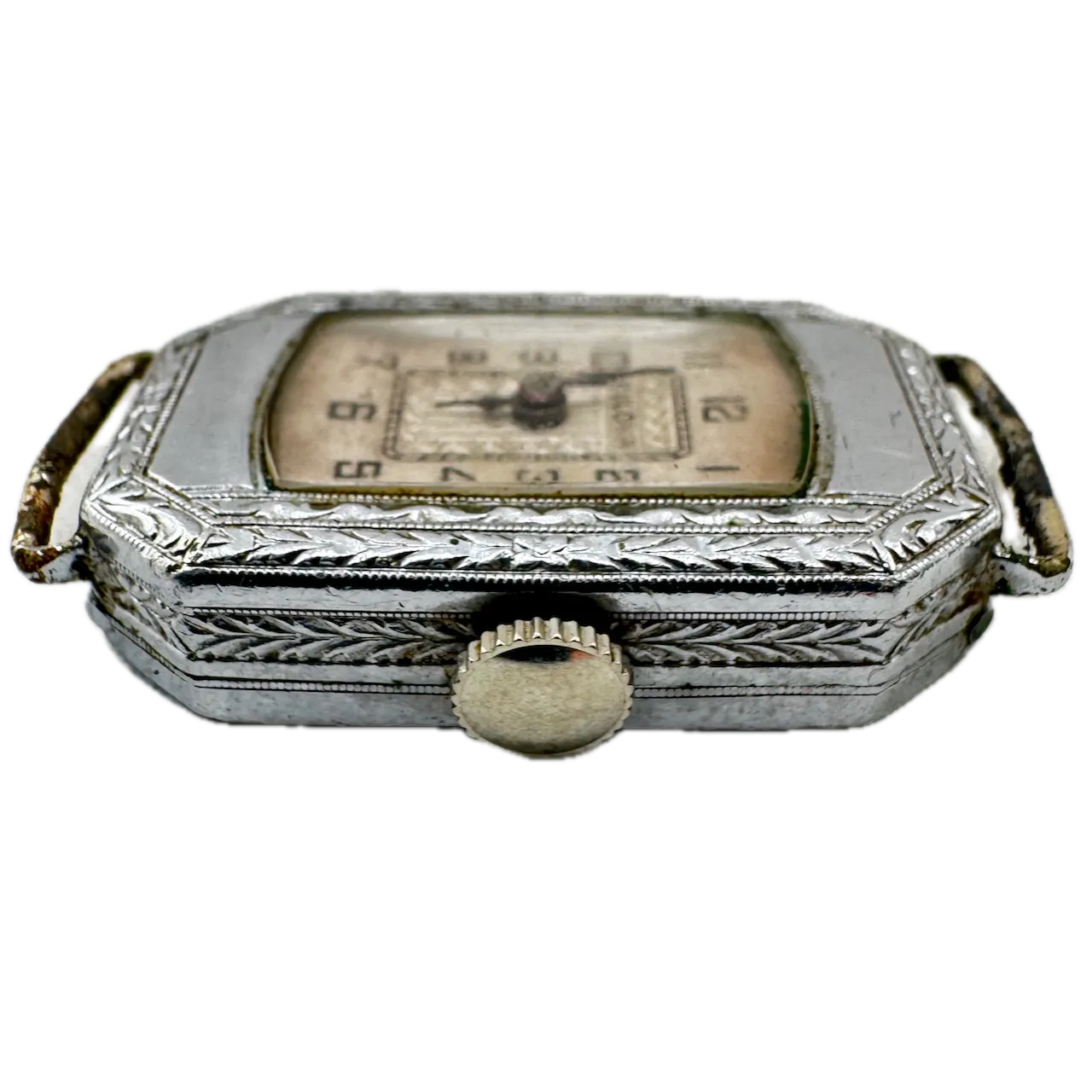 Vintage 1930 Bulova Art Deco Ladies Mechanical Wristwatch 6 AF Chrome Plated