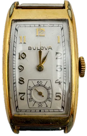 Vintage 1941 Bulova Kirkwood Men's Mechanical Wristwatch 7 AH Steel & 10k RGP