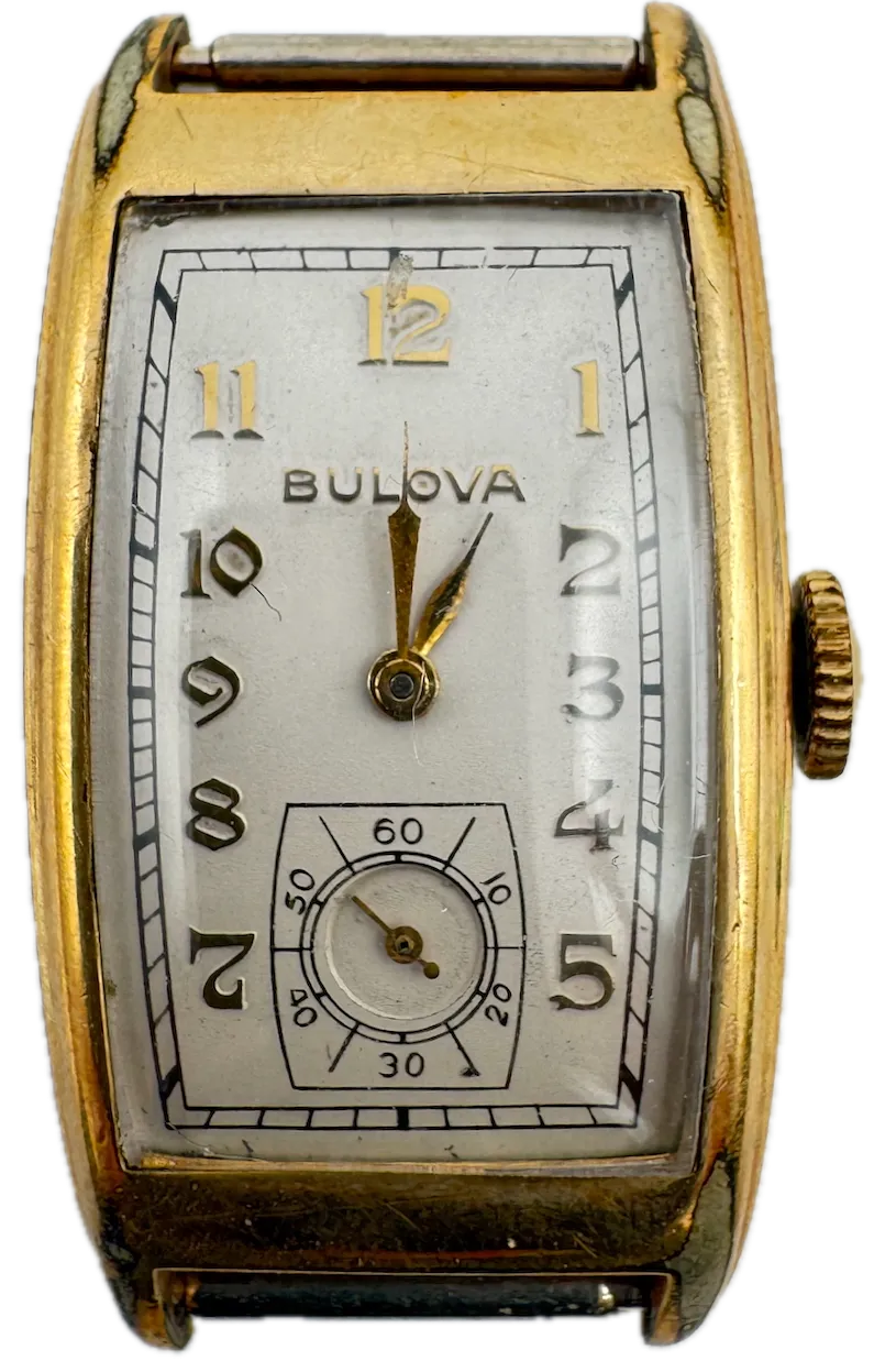 Vintage 1941 Bulova Kirkwood Men's Mechanical Wristwatch 7 AH Steel & 10k RGP