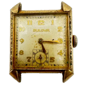 Vintage 1948 Bulova Playboy Men's Mechanical Wristwatch 10 BC Steel & 10k RGP