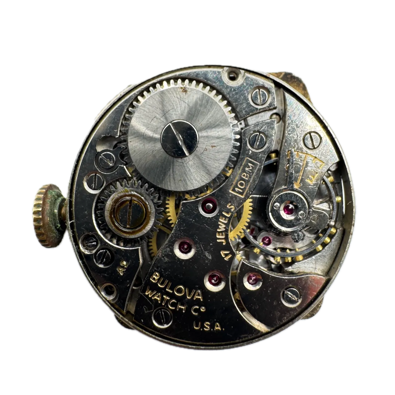 Vintage 1949 Bulova Shoreham Men's Mechanical Wristwatch 10 BM Steel & 10k RGP