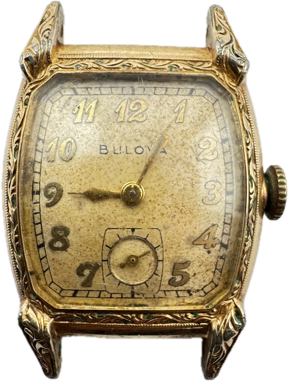 Vintage 1949 Bulova Shoreham Men's Mechanical Wristwatch 10 BM Steel & 10k RGP
