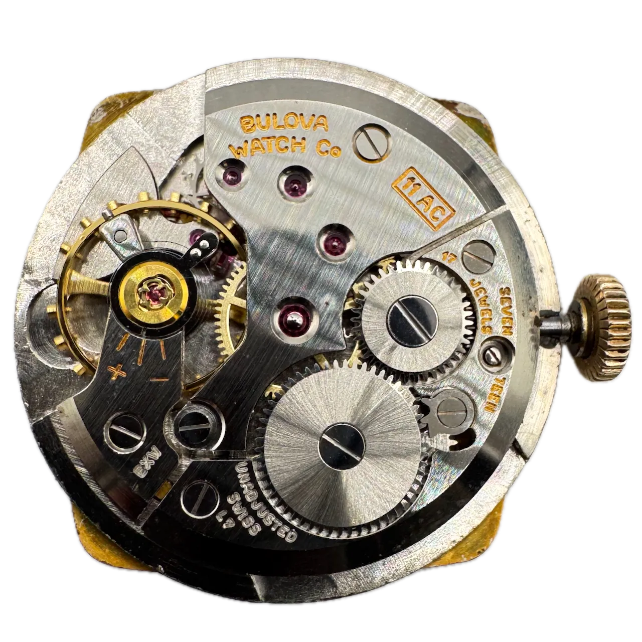 Vintage 1957 Bulova Senator Men's Mechanical Wristwatch 11 AC Steel & 10k RGP