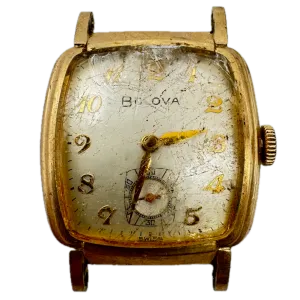 Vintage 1957 Bulova Senator Men's Mechanical Wristwatch 11 AC Steel & 10k RGP