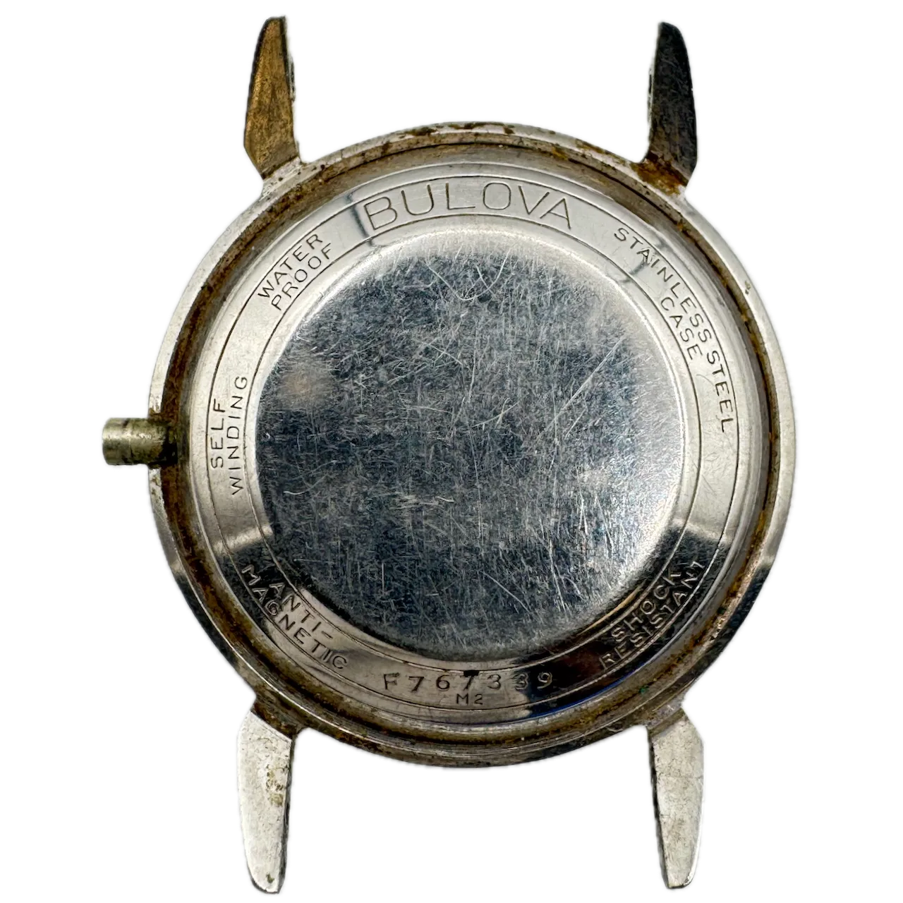 Vintage 1962 Bulova Horn Lugs Men's Automatic Wristwatch Swiss Stainless Steel