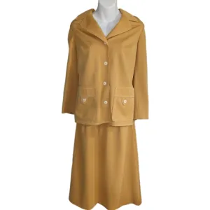 Vintage Gold Three Piece Coordinated Skirt/Pants Set - Large