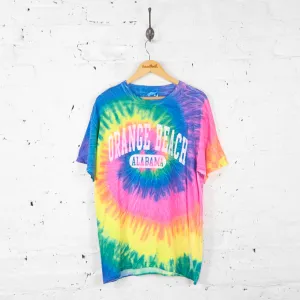 Vintage Tie Dye Alabama Beach T-shirt - Blue/Pink - L
